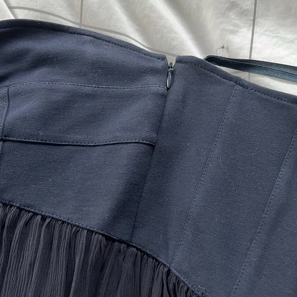 Diane Von Furstenberg Asti Navy Strapless Floor Length Gown/Dress - Picture 6 of 11